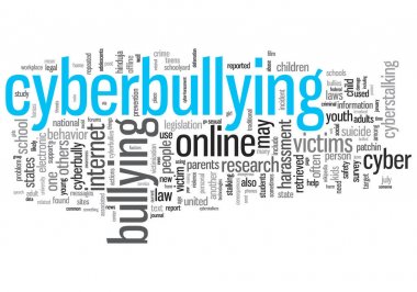 Cyber Bullying Concept Design Word Cloud on White Background clipart