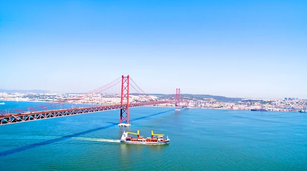 Aérea Desde Puente Abril Lisboa Portugal — Foto de Stock