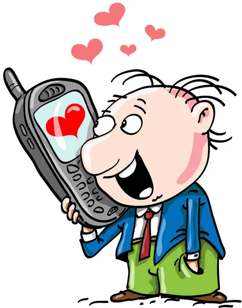 Persoon Spreekt Telefonisch Spreekt Liefde — Stockfoto