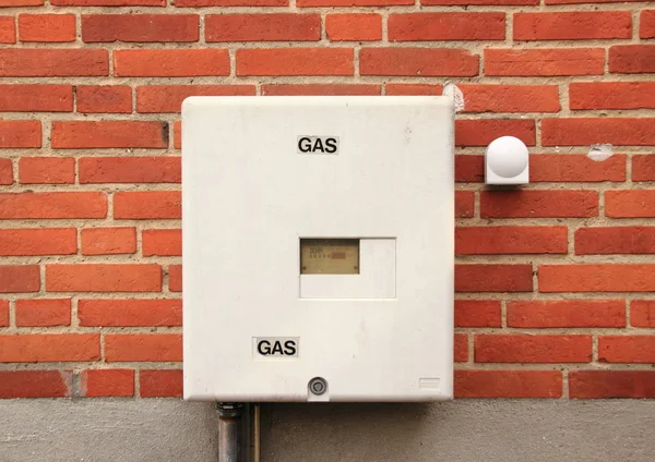 Installazione Gas Naturale Sulla Parete Della Casa — Foto Stock