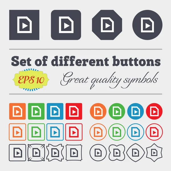 Play Icon Sign Gran Conjunto Botones Coloridos Diversos Alta Calidad —  Fotos de Stock