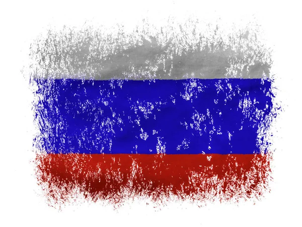 Rosja Rosyjska Flaga Białym Tle — Zdjęcie stockowe