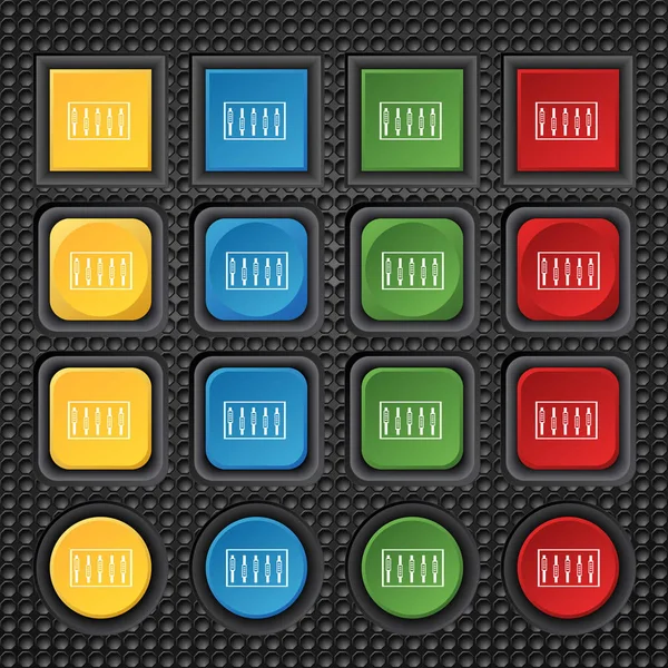 Console Mix Handles Buttons Level Icons Set Colour Buttons Illustration — Stock Photo, Image