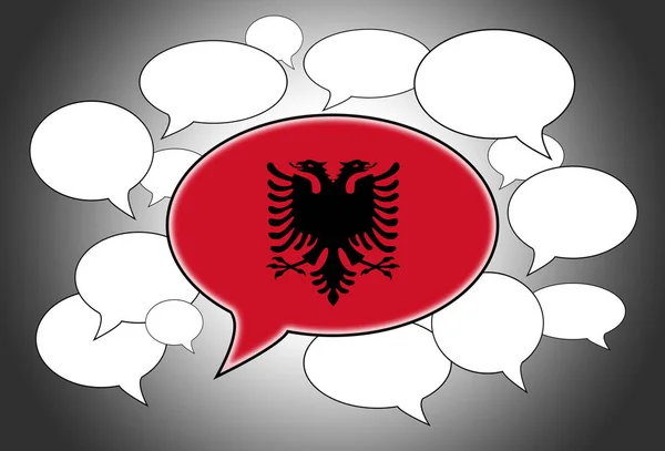 Concetto Bolle Vocali Lingua Parlata Albanese — Foto Stock