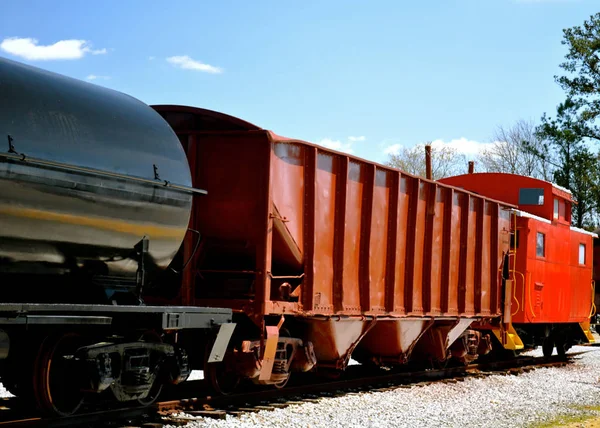 Férrea Metálica Estrada Transporte Veículo — Fotografia de Stock