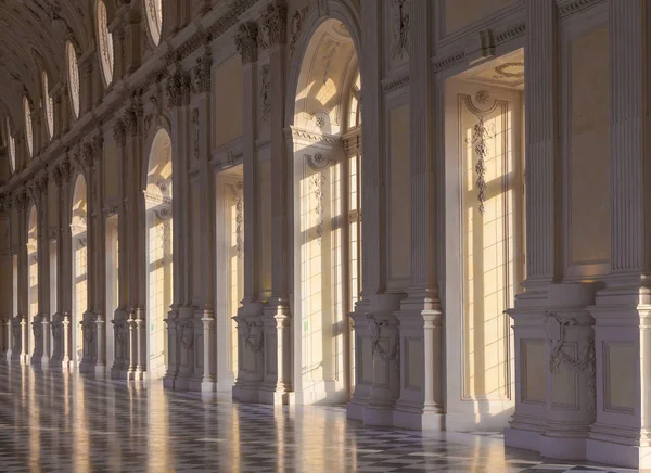 Detail Der Galeria Diana Venaria Italien Luxus Königlichen Palastes Interieur — Stockfoto