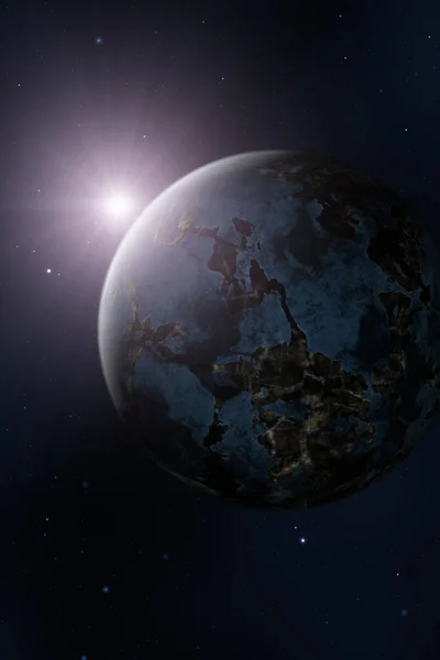 Egy Kép Egy Idegen Bolygóról Űrben — Stock Fotó