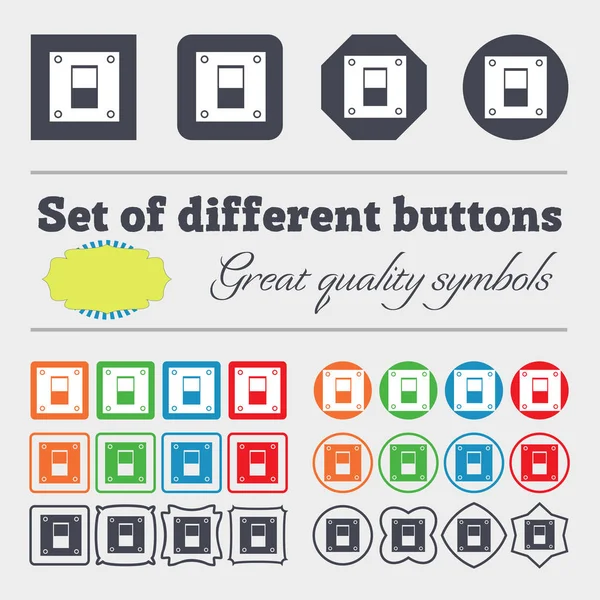 Señal Icono Del Interruptor Encendido Gran Conjunto Botones Coloridos Diversos — Foto de Stock