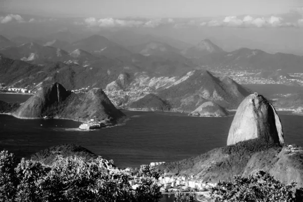 Vista Ángulo Alto Montaña Sugarloaf Río Janeiro Brasil —  Fotos de Stock