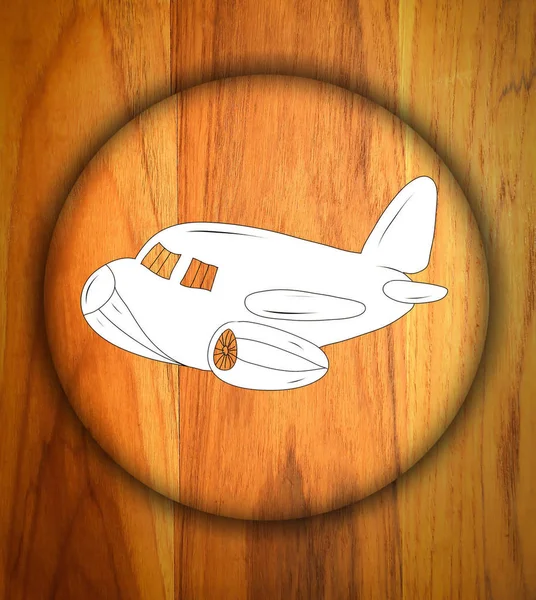 질감과 배경에 비행기 아이콘 — 스톡 사진