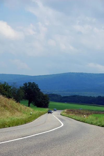 Asfaltväg Landskap Porrentruy Schweitz — Stockfoto