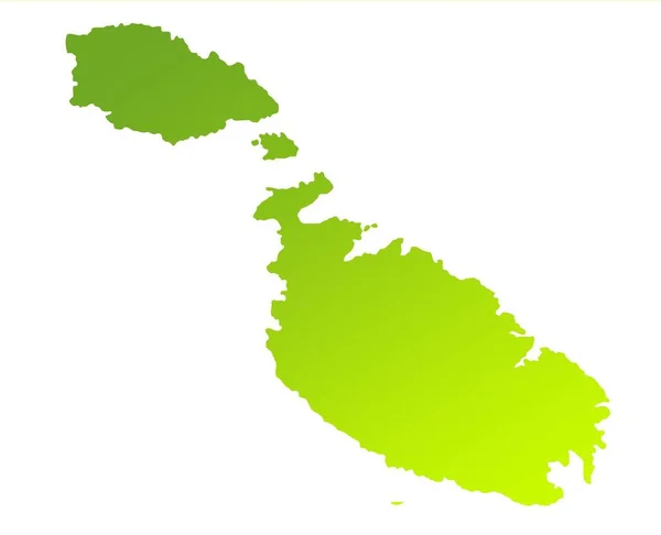 Mappa Gradiente Verde Malta Solata Uno Sfondo Bianco — Foto Stock