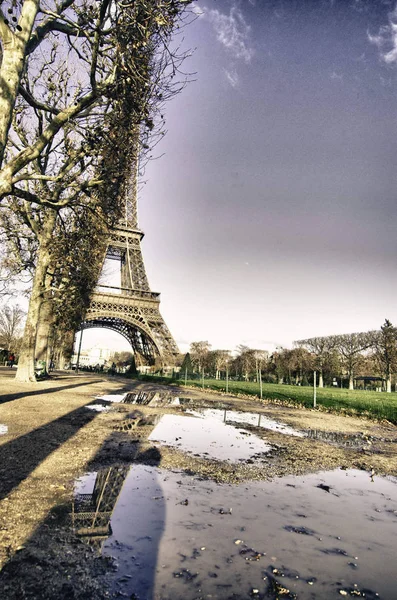 Colores Torre Eiffel Invierno París —  Fotos de Stock