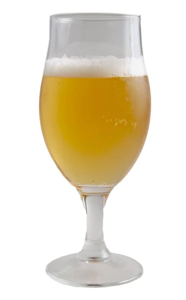 Een Glas Bier Geïsoleerd Witte Achtergrond — Stockfoto