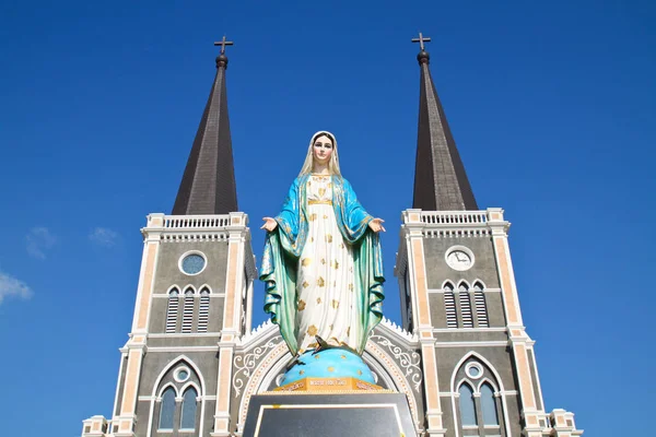 Virgin Mary Statue Catholic Church Chantaburi Province Thailand — Zdjęcie stockowe