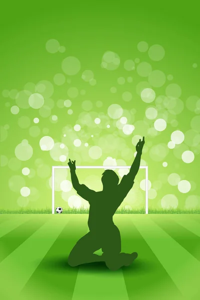 Fußball Hintergrund Mit Gras Und Mit Spieler — Stockfoto