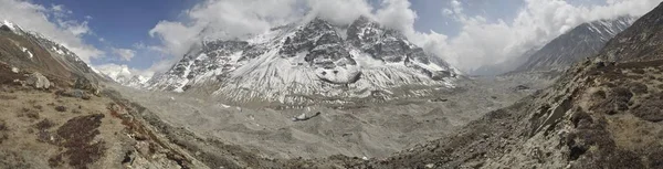 Panorama Panorámico Del Valle Del Himalaya Cerca Kanchenjunga Nepal — Foto de Stock