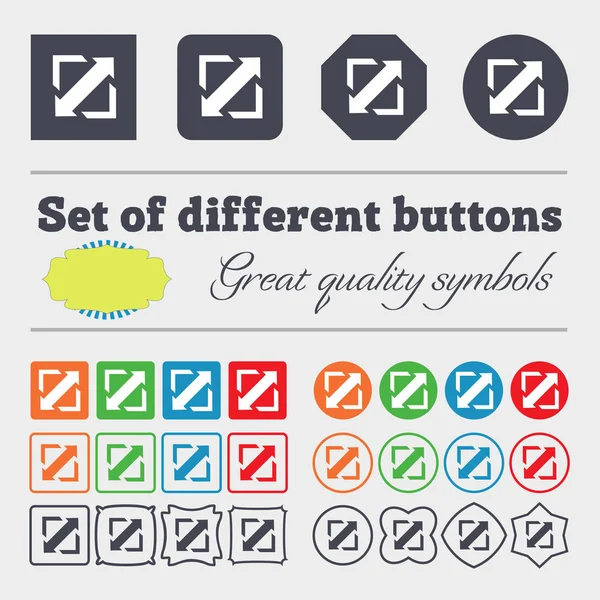 Implementación Vídeo Signo Icono Tamaño Pantalla Gran Conjunto Botones Coloridos — Foto de Stock