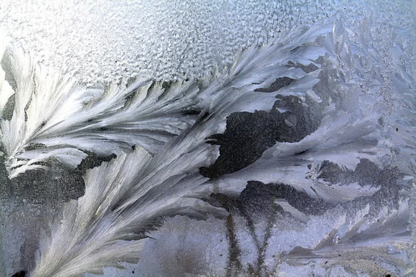 Hintergrund Von Eis Auf Fenster Winter — Stockfoto