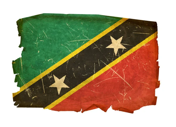 Saint Kitts Nevis Bandiera Vecchia Isolata Sfondo Bianco — Foto Stock