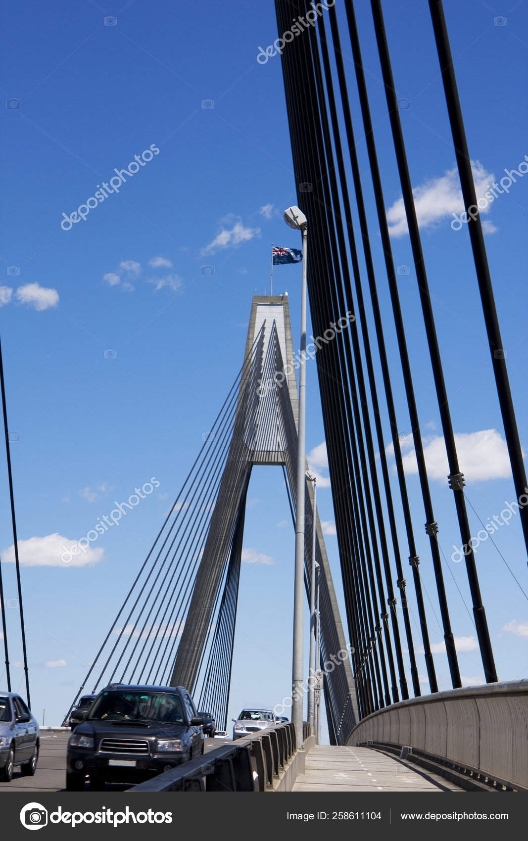 Image Anzac Bridge Sydney Australia Longest Cable Stayed Bridge
