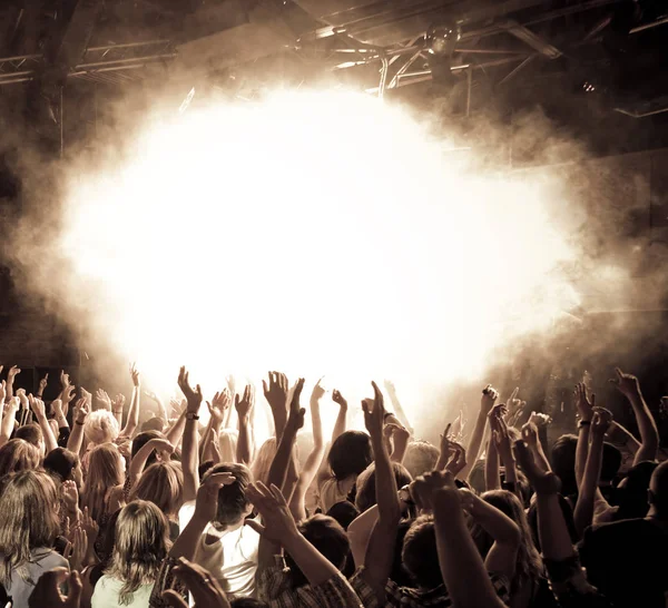 Crowd Concert Waving Hands — Stock Photo, Image