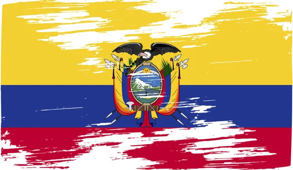 Bandera Ecuador Con Textura Antigua Ilustración — Foto de Stock