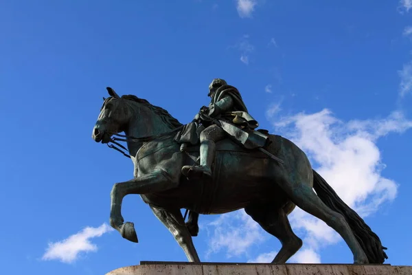 Equestrian Statue Carlos Iii Puerta Del Sol Madrid Spain — Stock Photo, Image