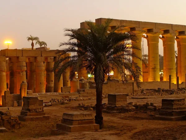 Луксорського Храму Ніч Луксор Єгипет — стокове фото