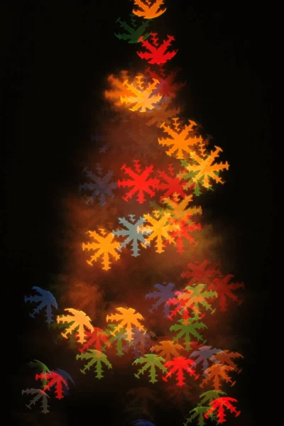 圣诞灯从抽象色彩背景 — 图库照片