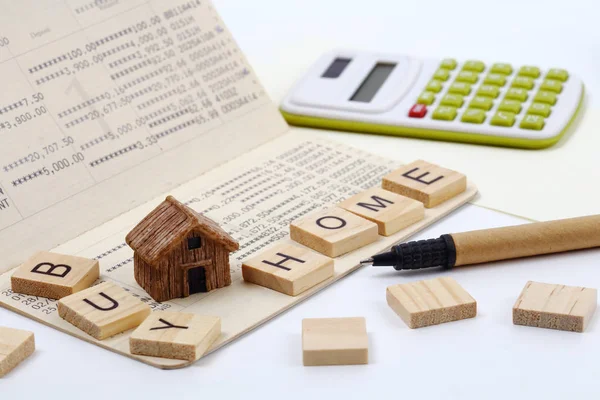 Compre Redacción Casera Con Modelo Casero Fondo Del Libro Cuenta — Foto de Stock