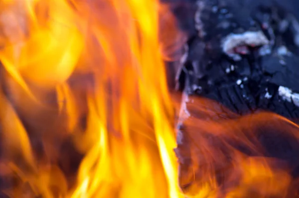 Hořící Oheň Close Lze Použít Jako Pozadí — Stock fotografie