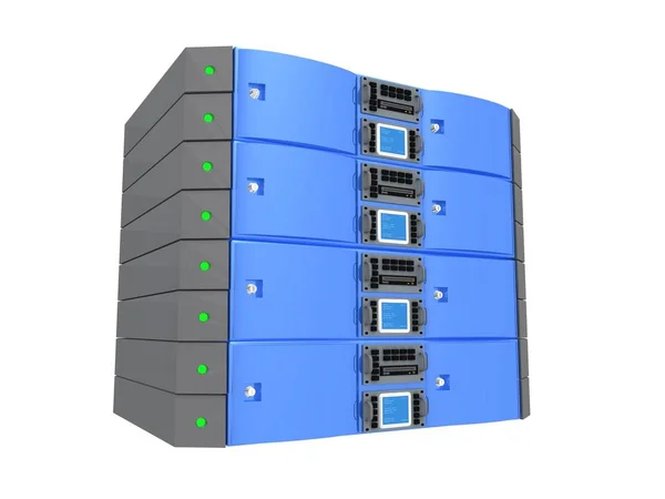 Imagen Generada Por Ordenador Twin Server Azul —  Fotos de Stock