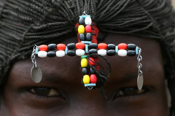 Masai Guerreiro Ornamento Closeup — Fotografia de Stock