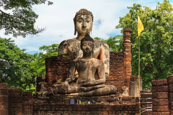 Buddha Szobor Templomban Sukhothai Történeti Park Thaiföld — Stock Fotó