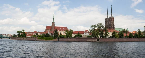 Panorama Parte Histórica Ciudad Polaca Wroclaw — Foto de Stock