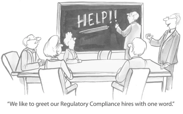 Piace Salutare Nostro Regulatory Compliance Assume Con Una Parola Aiuto — Foto Stock