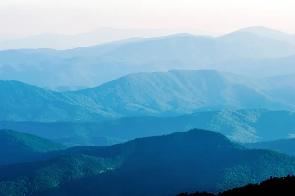 Egyszerű Rétegei Naplemente Smokies Smoky Mountain Nat Park Amerikai Egyesült — Stock Fotó