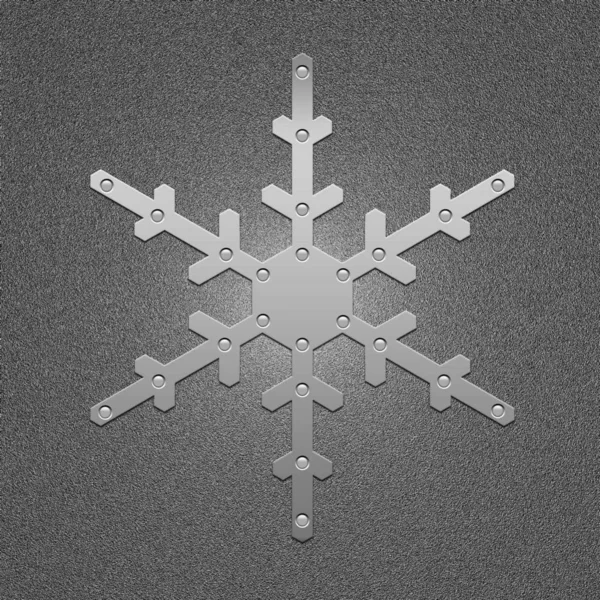 Image Haute Résolution Illustration Flocon Neige Métal Symbole Métal — Photo