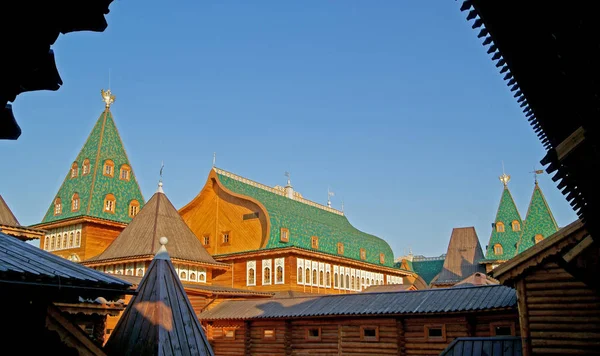 Ahşap Kolomenskoye Sarayda Çerçeveli Bir Kadeh Binası Moskova Rusya Nın — Stok fotoğraf