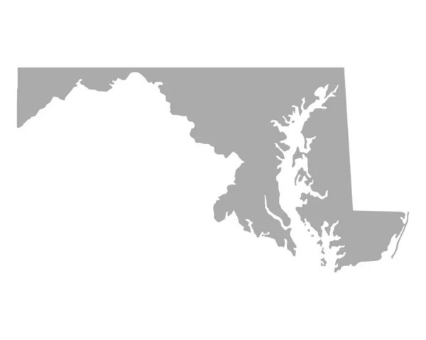 Kaart Van Maryland Eenvoudige Grafische Geografie Kaart — Stockfoto