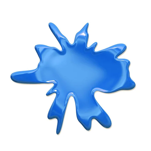 Salpicadura Pintura Azul Aislada Sobre Fondo Blanco — Foto de Stock