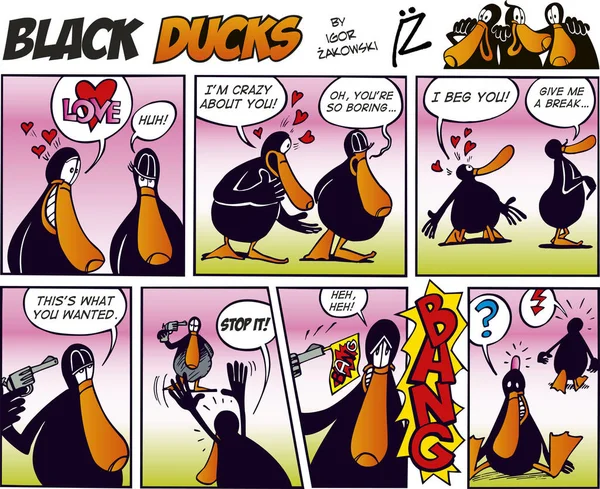 Patos Negros Comic Strip Episódio — Fotografia de Stock