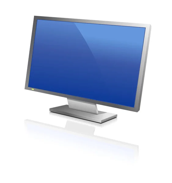 Brede Computer Flat Screen Blauw — Stockfoto