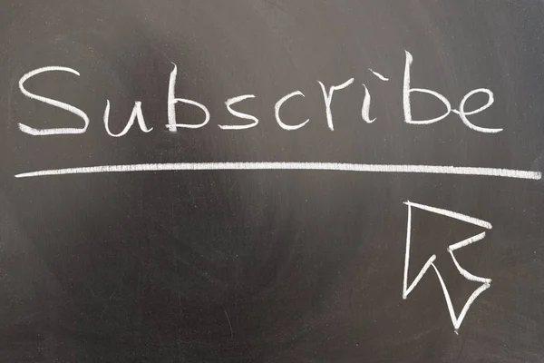 Subscribe Mouse Pointer Drawn Chalkboard — Stock Fotó