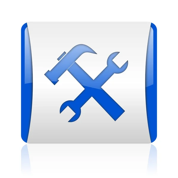 Tools Blue Square Web Glossy Icon — Stock Photo, Image