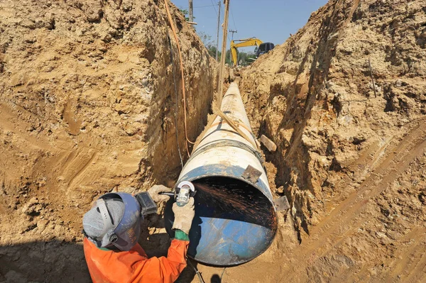 Tuberías Agua Trabajador Servicio —  Fotos de Stock