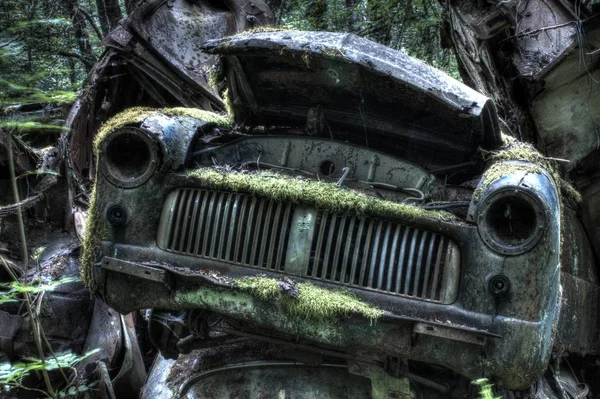 Imagen Hdr Coches Piezas Automóviles Detalles Fotografiado Cementerio Coches Antiguos — Foto de Stock