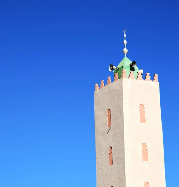 Símbolo Historia Marruecos África Minarete Religión Cielo Azul — Foto de Stock