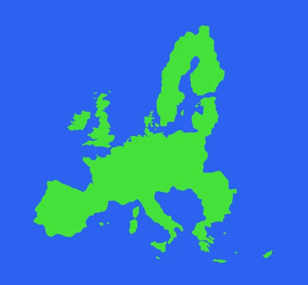 Mapa Esquemático Los Países Unión Económica Europea Verde Aislado Sobre — Foto de Stock